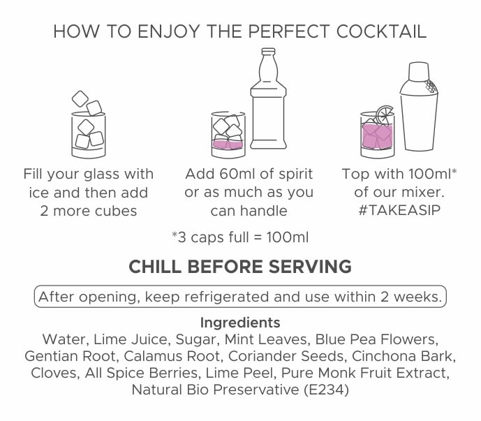 Image of Bartisans Abracadabra Blue Pea&Mint Cocktail Mixer 400Ml,Alcohol Pairing For Drinks Whiskey Rum Gin Vodka,Amazing Replacement For Tonic Water Fruit Juice Ginger Ale Mojito Syrup Soda Cranberry,Liquid