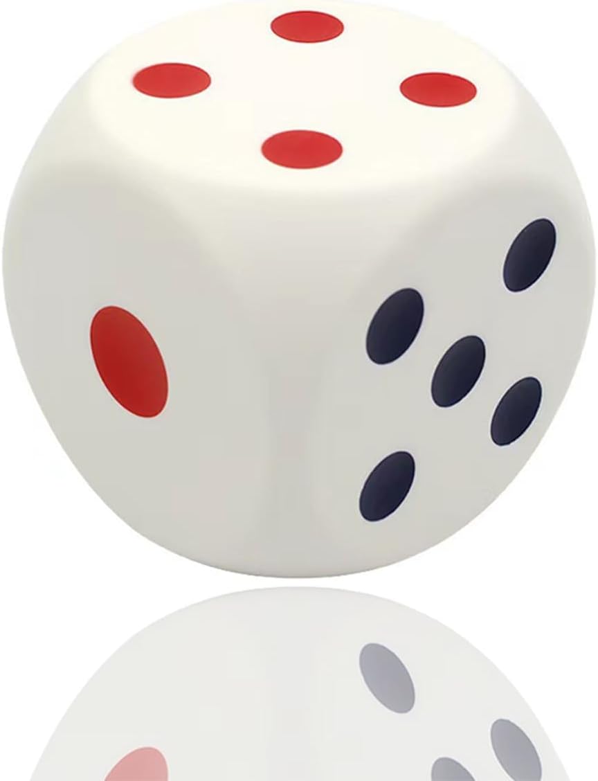 Large Foam Dice Stress Ball,3.15 Inch with Dots 6 Sided Dice EVA Foam Dices,Blank Slate Board Game to Get Your Lucky Numbers,Anxiety Relieve for Parties, Game, and Gifts