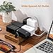 15A Surge Protector Power Strip, SUPERDANNY 10ft Black Extension Cord 6 AC Outlet 4 USB Ports Smart Charging 110-240V Flat Plug with Fastening Cable Tie for iPhone iPad Home Office, Dark Wood Grain