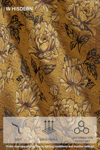 Image of HISDERN Ties for Men Paisley Tie and Pocket Square Cufflinks Set Formal Classic Floral Necktie Handkerchief Wedding Party
