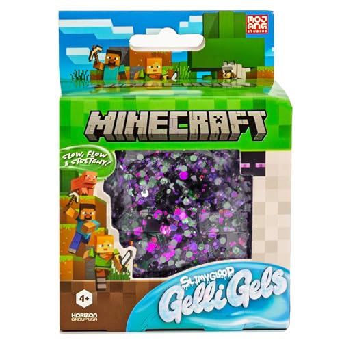 Image of Minecraft SLIMYGLOOP Gelli Gels Enderman, Purple Slow-Flow Glitter Squishy Sensory Toy, Squeeze Stress Toy for Kids & Teens, Satisfying Sugar Squish Fidget