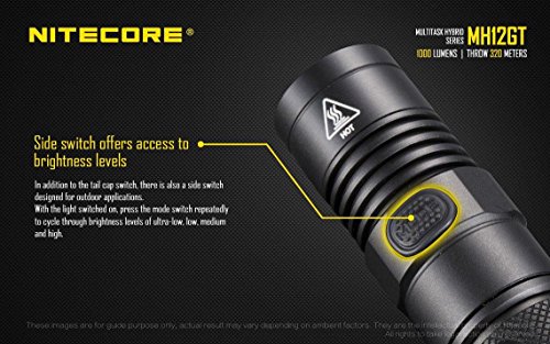 Nitecore Combo Mh12 V2 Rechargeable Flashlight W/Ncp30 Holster +2X Free Eco-Sensa Batteries #TOP7