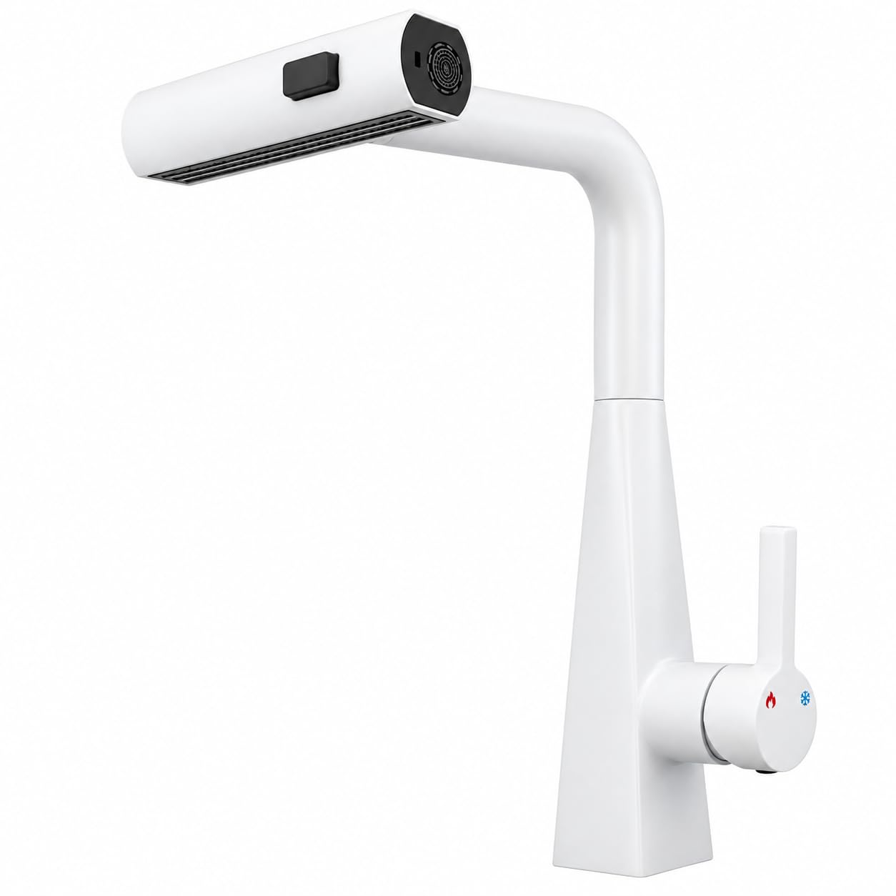 Rubinetto da cucina girevole a 360°, rubinetto da cucina estraibile con doccetta estraibile, miscelatore da cucina con doccetta a 3 modalità, in acciaio inox, colore bianco