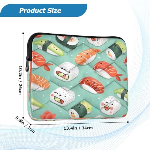 Funda para portátil 13-14 pulgadas impermeable con patrón sushi miniatura 3