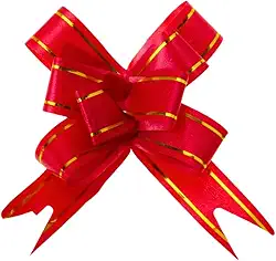 Laço Fácil Mágico Pronto Para Presente Lacinho Fita 10x10cm 100 Unidades Tamanho Médio Lembrancinha Fitilho (Vermelho)