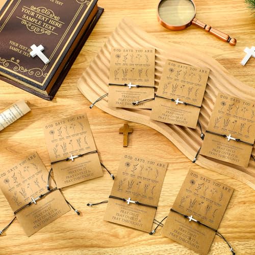 Misdary Pastor Appreciation Gifts Christian Gifts for Women Men Religious Cross Bracelets Adjustable for Baptism Church3