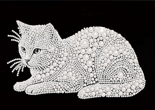 Kit peinture diamant chat 5D de 40x30 cm complet pour adulte débutant