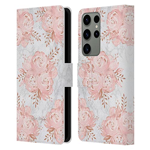Carcasa Samsung Galaxy S23 Ultra 5G funda libro cuero flores rosa mármol Nature Magick