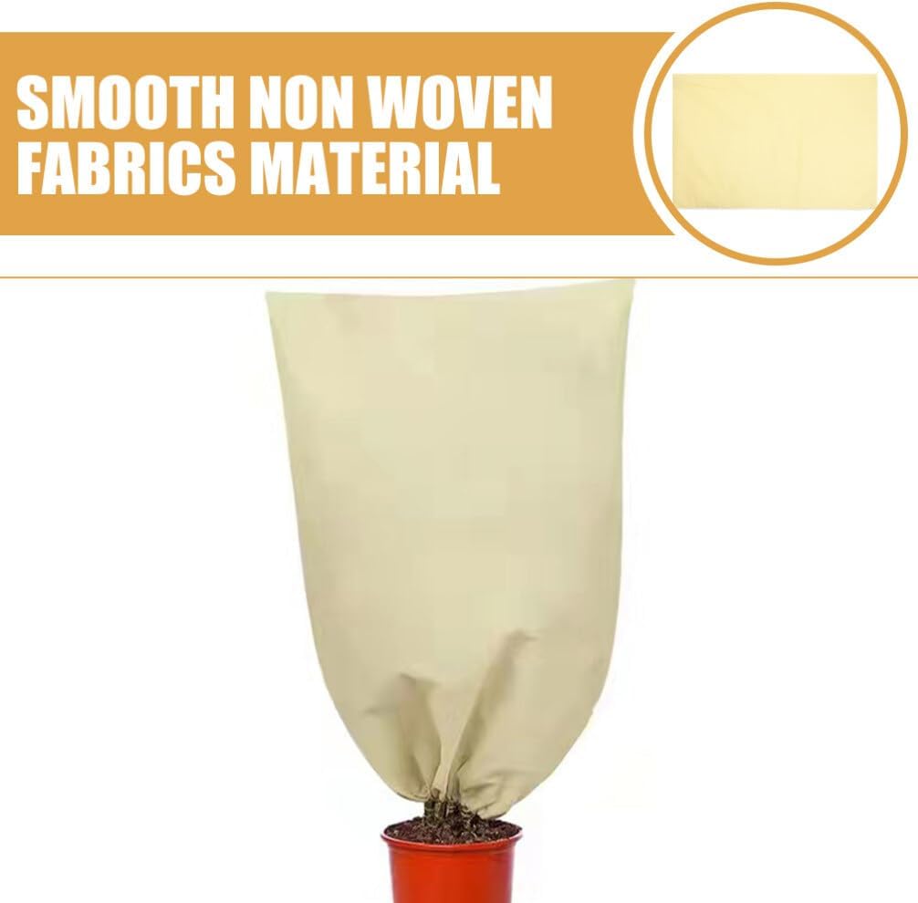 HANABASS Non-Woven Plant Cover Drawstring Frost for Outdoor Vegetables and Trees Protects Against and Animals