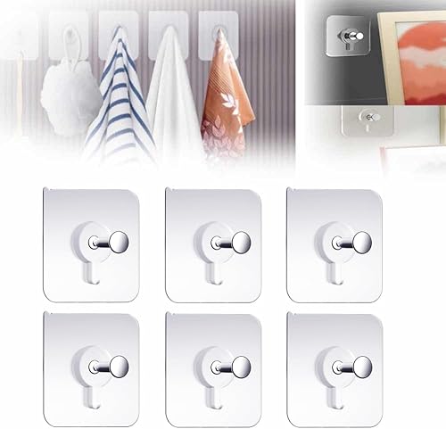 Ganchos adhesivos sin taladros, ganchos de tornillo adhesivos reutilizables para montaje en pared, ganchos de pared sin clavos, ganchos de pared sin