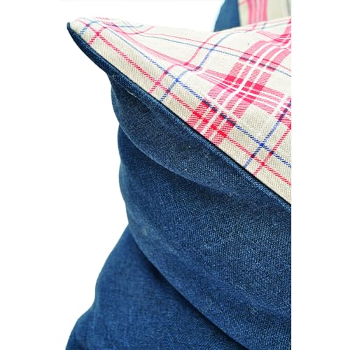 Aumüller Sternenkissen Karo, Beige/Blau - 70 cm - Liegekissen für Hunde und Katzen