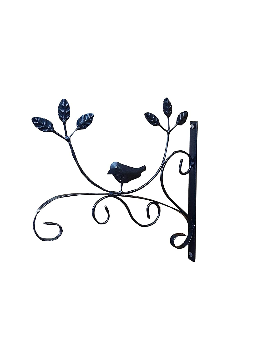 Ezzu Crafts Wall Brackets Hook for Hanging Plants Wrought Iron Flower Pot Hook Flower Stand for Bird Feeders Lantern Lawn Light Flower Pots (Black) Set of 4-image-14