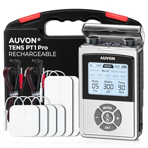 AUVON Rechargeable Digital TENS Muscle Stimulator