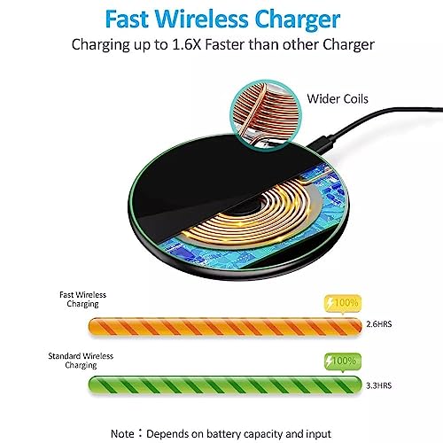 Image of Talabat Magnetic Ring Wireless Charger | 15W Fast Charging Circular Pad | Compatible with iPhone 13 /13 Pro /13 Mini /13 ProMax /12 /11, Samsang Galaxy S21 /S20 /Note 10 /Edge Note 20Ultra /S10, Airdods Pro