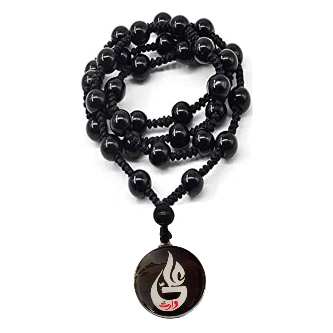 M Men Style Muslim Ya Ali Waris Imam Zamin Black Crystal And Cotton Dori Necklace Chain For Men And Women SMa202250 (B0BRCBL9MW) Amazon Price History, Amazon Price Tracker