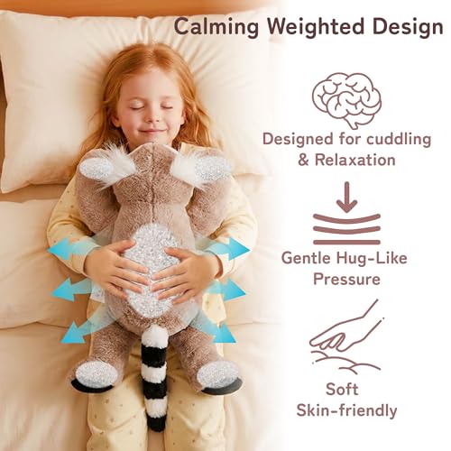 Niuniu Daddy Lemur Weighted Stuffed Animals for Kids & Adults, 20" | 3.3lb Large Weighted Plushies Pillow for Sleeping and Calming, Cute Lying Plush Toy Huggable Gift for Everyday Comfort by Niuniu Daddy - Image 2