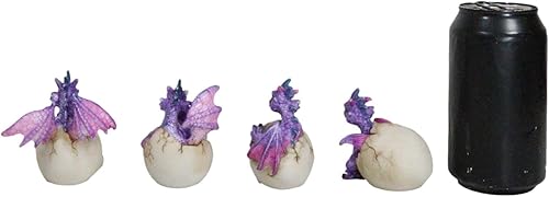 Miniatura 7 de Ebros Gift Fantasy Flying Beasts Juego de 4 crías de dragón de bebé Spyro púrpura que salen de huevos Figuras decorativas Calabozos y Dragones