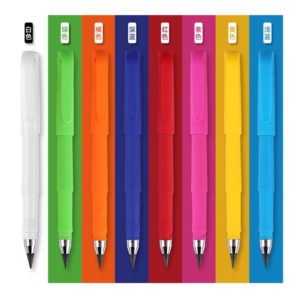 Matite illimitate per Scrittura, matite eterne, Senza Inchiostro, Forniture Scolastiche, Penna per insegne aziendali, Regalo (Azzurro Chiaro 2) (Viola 2)