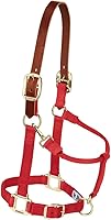 Vista 4 de Weaver Equine Breakaway Horse Halter, Supple Leather Crown, Adjustable Brass Throat Snap Halters for Horses, Equine Tack