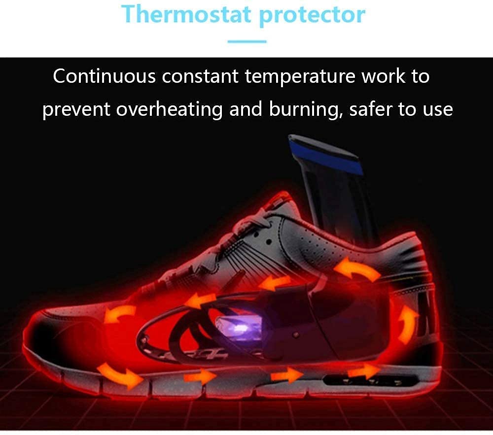 Asciuga Scarpe Scalda Scarponi Elettrico, Guanti Portatili retrattili Riscaldatore per Calzature, con Timer e Deodorante L'asciugatura del Deodorante all'ozono previene odori e batteri