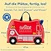 Trunki Handgepäck Und Kinderkoffer zum Draufsitzen | Kinder Risen Geschenk für Mädchen Und Jungen | Trolley Frank Feuerwehrauto (Rot)