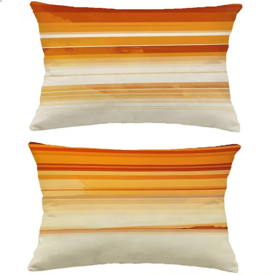 Housse de coussin de jardin 70x90 orange pour canapé rattan extérieur