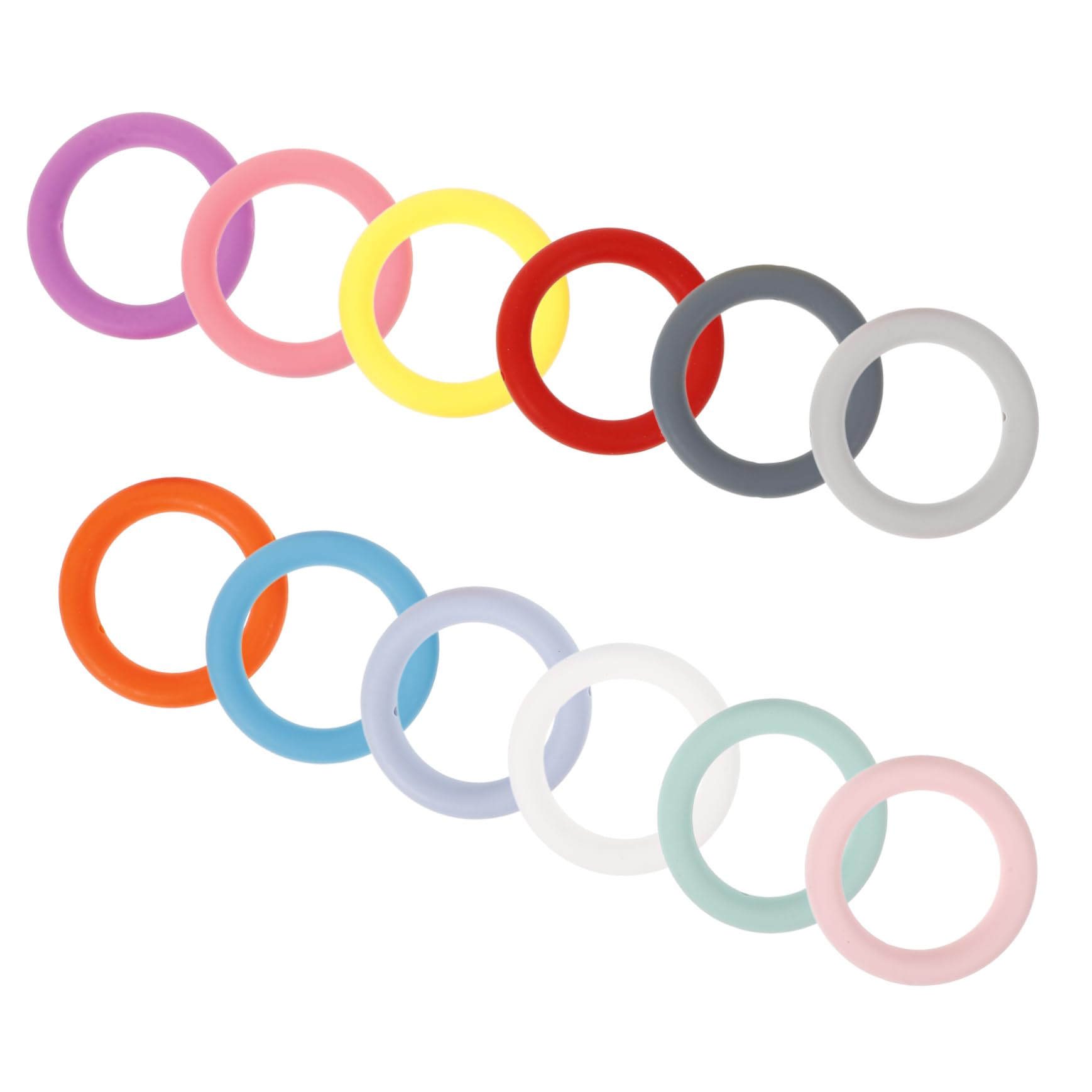 STOBOK 4 Set Anello in Silicone Cordino Hardware Nappe Portachiavi Anelli D'oro Doppio Catena Portatile o Per Portachiavi Cerchio in Silicone Gel Di Silice 12 Pezzi * 4