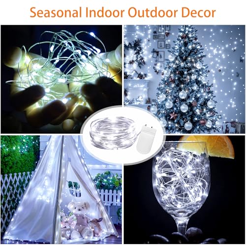 Image of VOOKRY 32 Pcs Fairy Lights Battery Operated, 10 ft 30 LEDs String Lights
