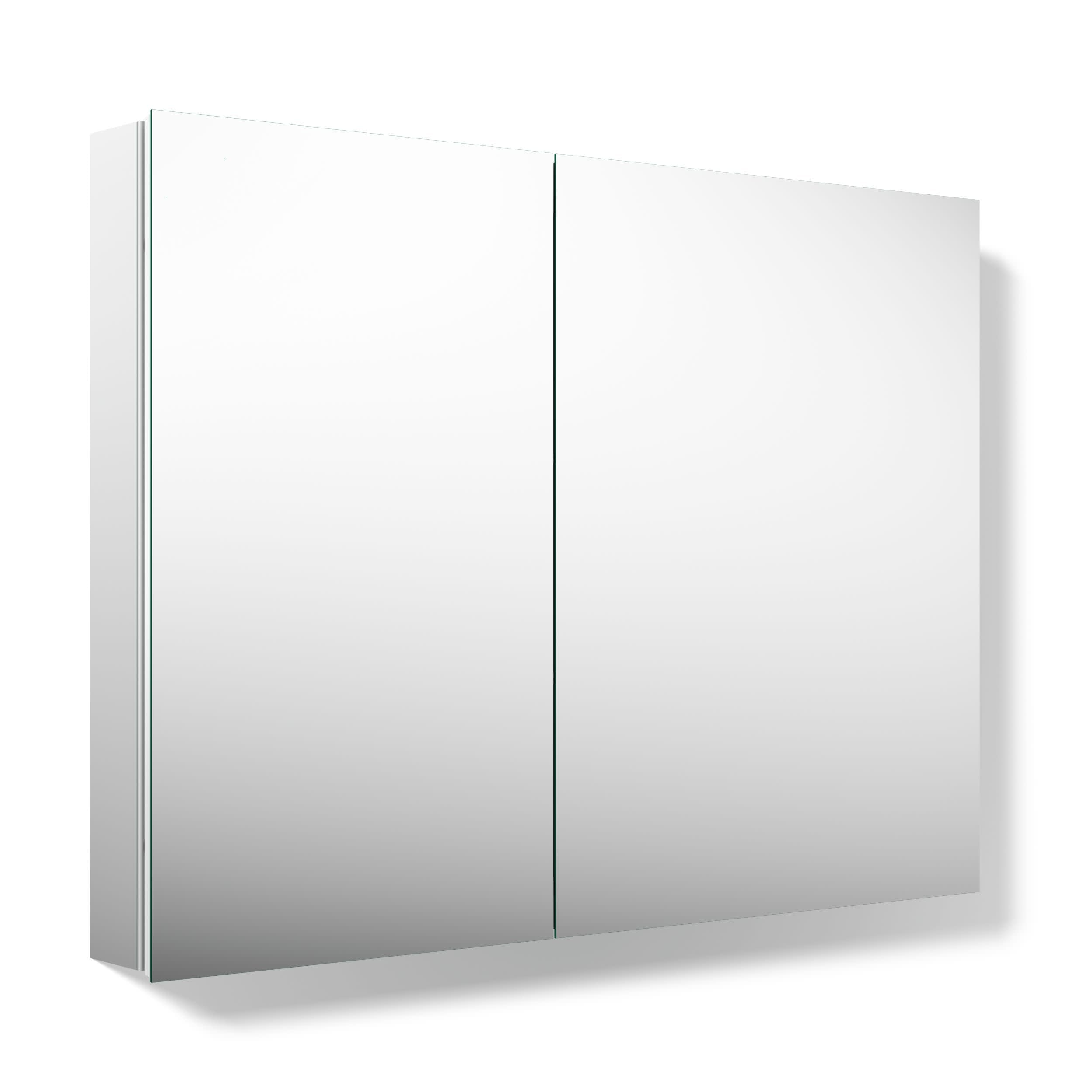 Kohler 55065-NA Embark Slim Two-Door Medicine Cabinet Mirror, Adjustable Shelves with Mirrored Doors, 35 in. W x 26 in. H