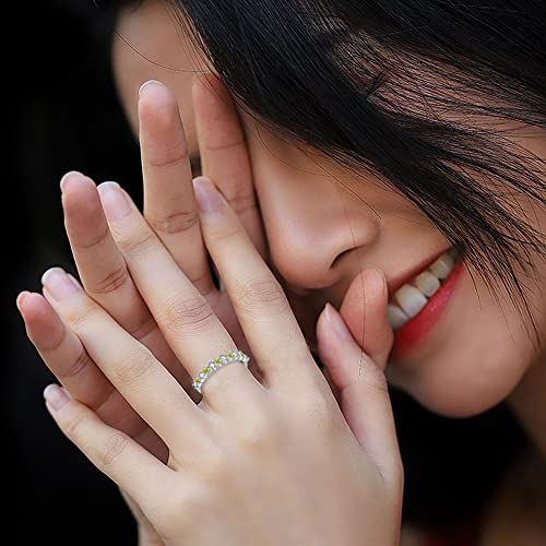 925 Sterling Silver Eternity Ring Cubic Zirconia Stackable Birthstone Ring for Women Wedding Engagement Rings4