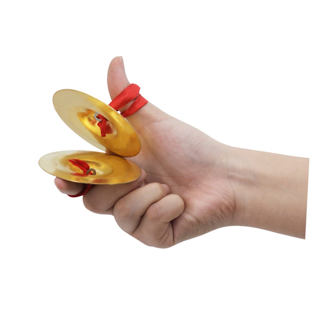 ifundom Sturdy Hand Cymbals 1 Pair Mini Finger Cymbals Musical Percussion for Party