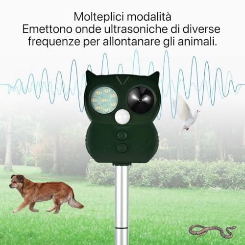 Neu Katzenschreck, Katzen-Abwehr, Ultraschall-Tauben, Ultraschall-Abwehr, Solarenergie, IP65, zum Vertreiben von Tieren, 5 Modi, Tiervertreiber Wirksam gegen Katzen, Hunde, Vögel, Füchse, Ratten