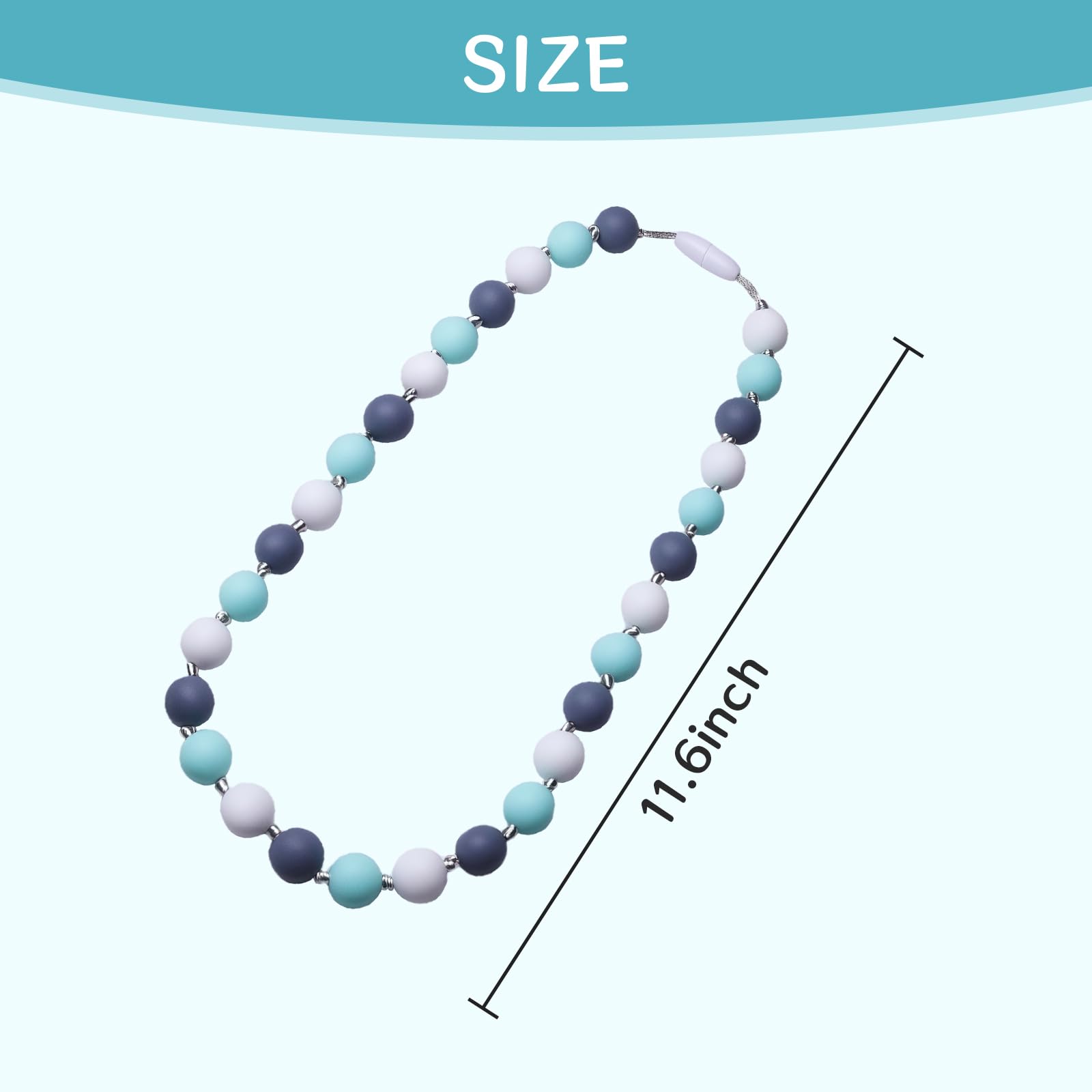 RUIOMII Silicone Sensory Chew Necklace, Chew Necklaces - Image 2