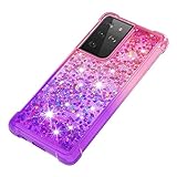 [Diseño único de arenas movedizas] Estuche líquido para Samsung Galaxy S21 Ultra 5G. Las arenas movedizas líquidas internas pueden moverse libremente hacia arriba y hacia abajo, un líquido vibrante que fluye con arenas movedizas al igual que el hermoso diamante que flota en el agua del océano, muy interesante y hermoso, hará que sus familiares y amigos se diviertan mucho.