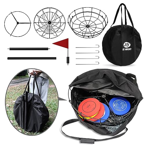 Disc Golf Basket,Disc Golf Rack,Heavy Duty 24 Chain Portable Disc Golf Target with 6pcs Disc Golf Discs and Transit Bag,Portable Disc Golf Set - Thumbnail 3