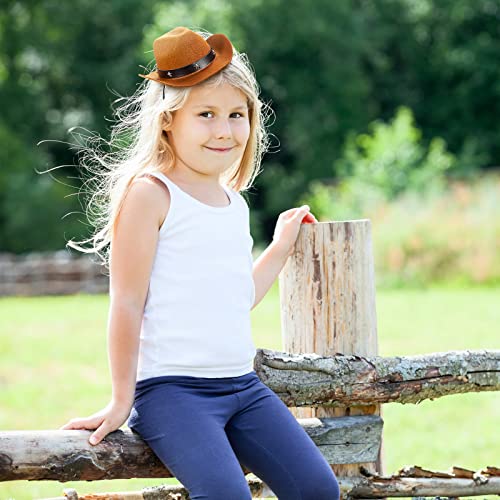 3 Pcs Cowboy Hat Headbands For Western Square Dance Birthday Costume Accessories Headband Party Hats Cowgirl Accessories Women's Costume Headwear For Boy And Girl Kid Adult, One Size, Brown #TOP6