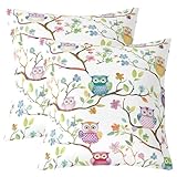 Loussiesd Lot de 2 housses de coussin mignonnes en forme de chouette, 50 x 50 cm, taille j...