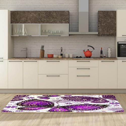 Alfombrillas de cocina para pasillo y cuarto de lavado VAPOKF diseño floral de 2 piezas 3