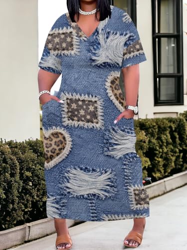 Image of PinkPatty Women's Plus Size V Neck 3 /4 Sleeve Wrap Maxi Dress with Belt | Boho floral wrap maxi dress with belt for vacations, weddings, parties, church, dinners, and everyday elegant wear