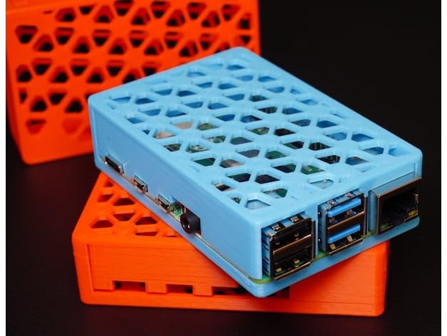 Image of 3D Printed raspberry pi 4 1GB / 2GB / 4GB / 8GB case with a geometric mesh pattern that (easy to assemble) Pack of 1
