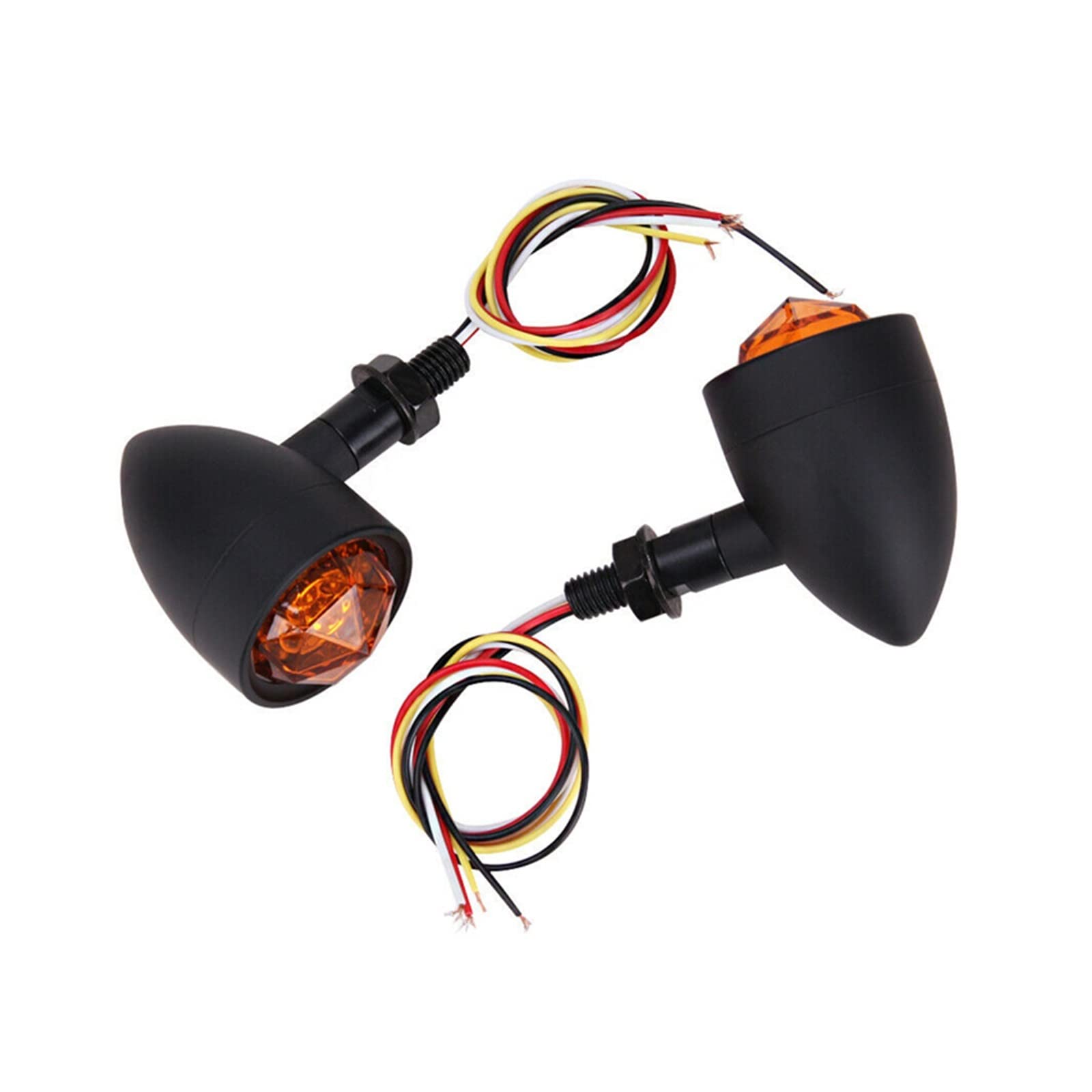 Clignotant LED moto feu arrière de frein course jaune rouge pour moto Bobber noir 2pcs