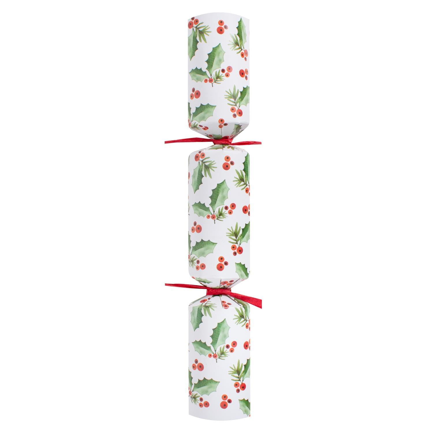 Yöl White Box Of 50 Berry Christmas Crackers Bulk Catering Party Celebration 10" Xmas Restaurant School Hotel