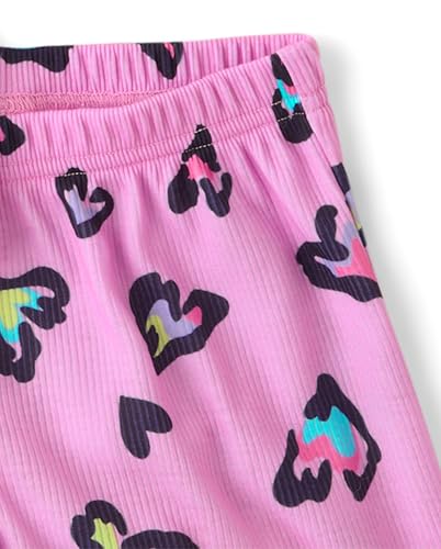 The Children's Place,Girls,Short Sleeve Top and Shorts,2 Piece Pajama Set,Pink Rainbow Hearts,X-Large - image 4