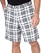 Haggar Men's Cool 18 Exploded Plaid Plain Front Short,White,40
