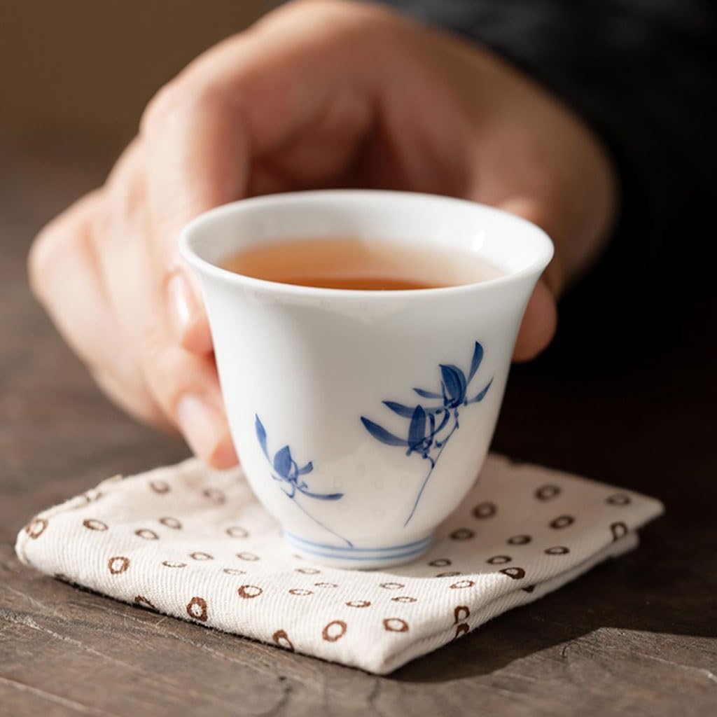 Matcha Filiżanki Herbaciarnia Kung Fu Kubek do herbaty Ręcznie malowany Motyl Orchidea Ceramiczna filiżanka do herbaty Parzenie herbaty Domowy kubek do herbaty Zestaw do herbaty Kubek do