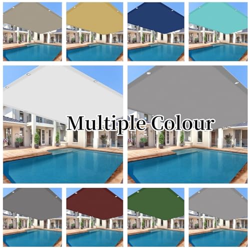 Voile d'ombrage 6x10m blanc en polyester imperméable - 3