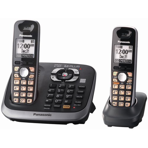 Panasonic KX-TG6542B DECT 6.0 PLUS Expandable Digital Cordless Answering System with 2 Handsets