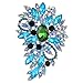 EVER FAITH Women's Austrian Crystal Wedding Flower Leaf Bouquet Brooch