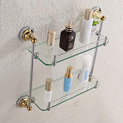 Étagère double en verre support de rangement mural de cuisine - 4