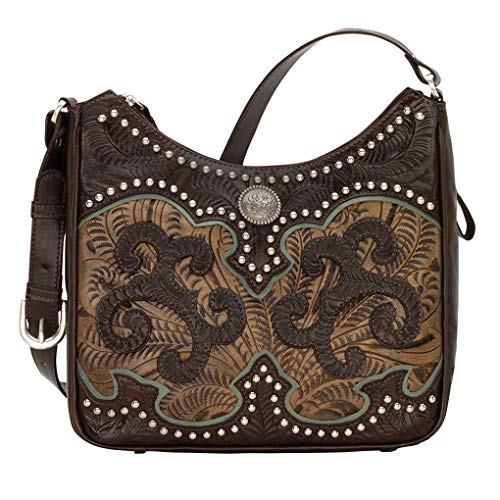 American West Annie's Secret Collection Shoulder bag w/Secret Compartment - 100% Genuine Leather Handbag for Women